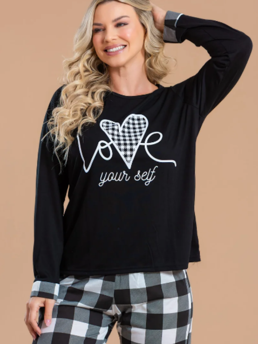 Pijama Estampa coração no peito